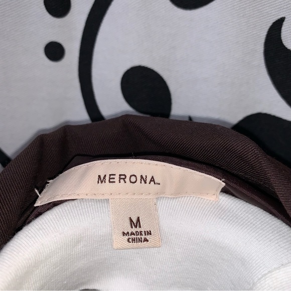 Merona Sz Medium Chocolate Brown 2 Button Blazer - Picture 6 of 11